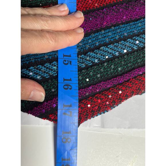 St. John Evening Sequin Stretch Knit Asymmetrical Top Size 8 Cocktail Party - Picture 11 of 12